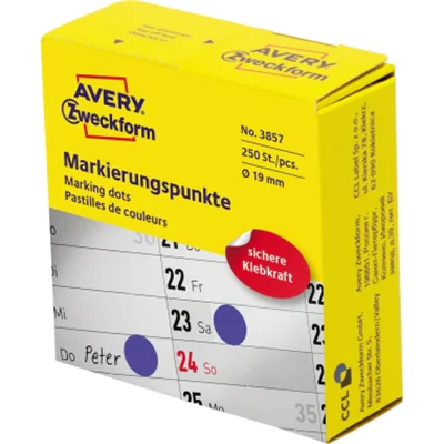 Avery Zweckform Avery 3857, Blau, Rund, Permanent, Universal, Papier, 1,9 cm