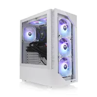 Thermaltake View 200 TG Snow ARGB - Mid tower - ATX - Seitenteil mit Fenster (gehärtetes Glas) - keine Spannungsversorgung (ATX) - weiß - USB/Audio