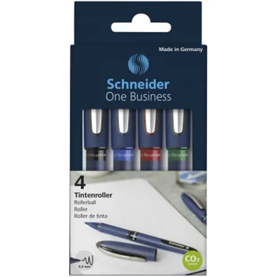 Schneider Tintenroller One Business 0,6mm sortiert 4 St./Pack. Schneider Tintenroller One Business 0,6mm sortiert 4 St./Pack.