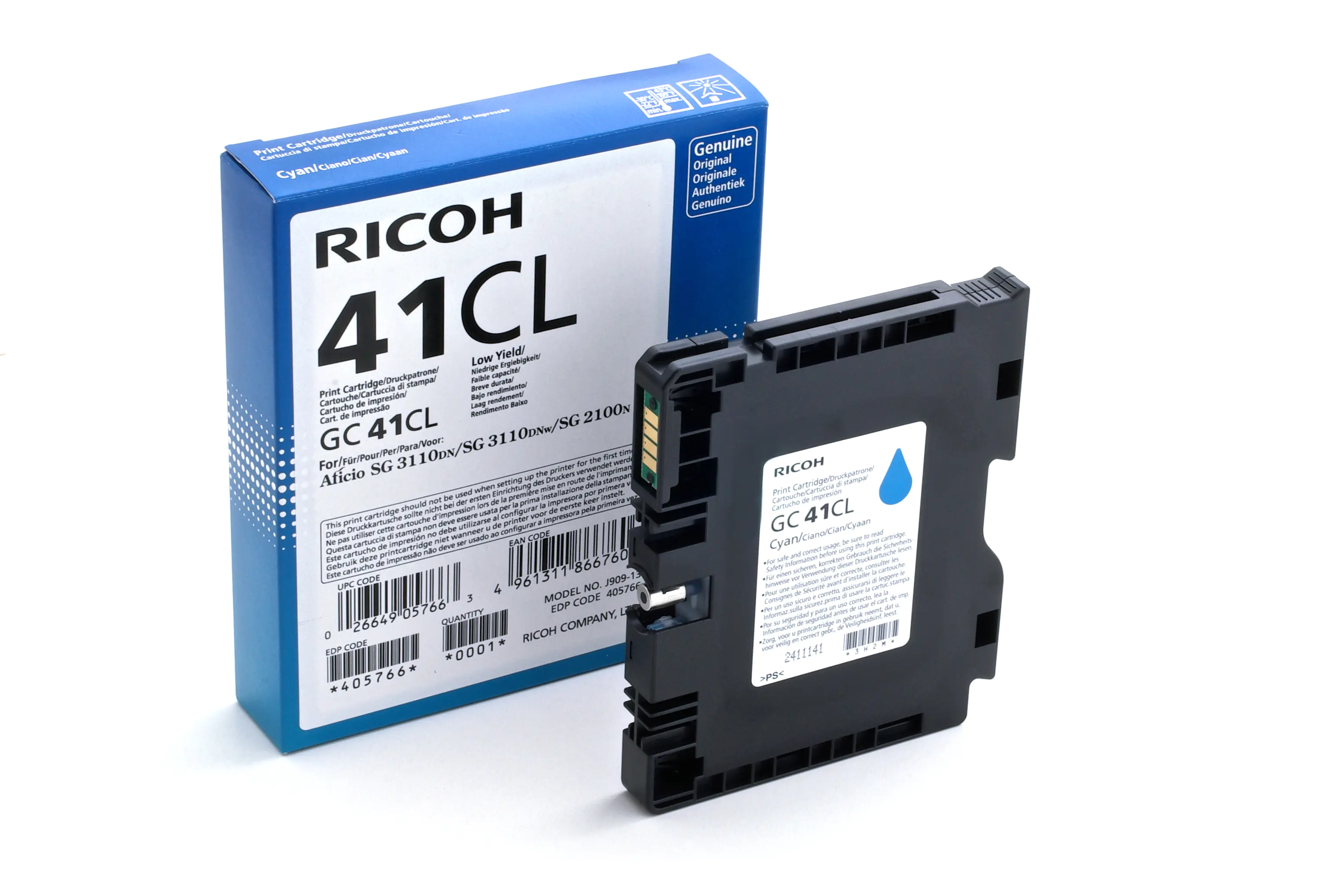 Ricoh GC 41CL - Low Yield - Cyan - Original - Tintenpatrone - für Nashuatec SG 2100; NRG SG 2100; Rex Rotary SG 2100; Ricoh Aficio SG 7100, SG 31XX