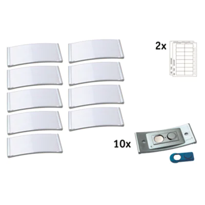 badgepoint® Namensschild polar® classic 74 x 34 mm (B x H) inkl. 2 Bogen (32 Namenskarten) Papier A4 weiß Magnet metall 10 St./Pack. badgepoint® Namensschild polar® classic 74 x 34 mm (B x H) inkl. 2 Bogen (32 Namenskarten) Papier A4 weiß Magnet metall 10 St./Pack.