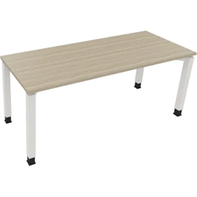 Schreibtisch Vierfuß Quadratrohr B1800xT700xH680-820 ws/Eiche Natur Schreibtisch Vierfuß Quadratrohr B1800xT700xH680-820 ws/Eiche Natur