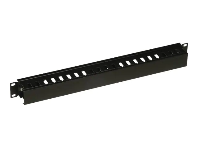 Conteg Kabelführungsplatte für Schaltschrank - Vorderseite - Schwarz, RAL 9005 - 1U - 48.3 cm (19") DP-VP-K02-H