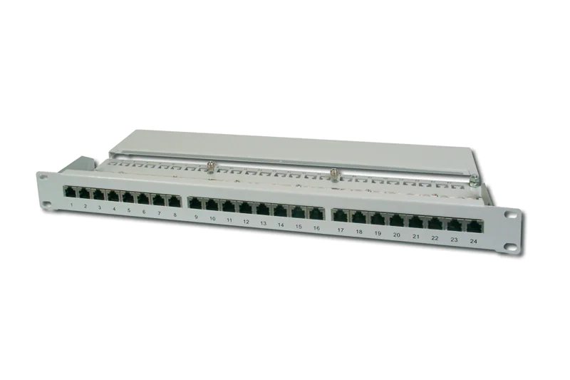 DIGITUS DN-91524S - Patch Panel - CAT 5e - RJ-45 X 24 - Grau, RAL 7035 - 1U - 48.3 cm (19")