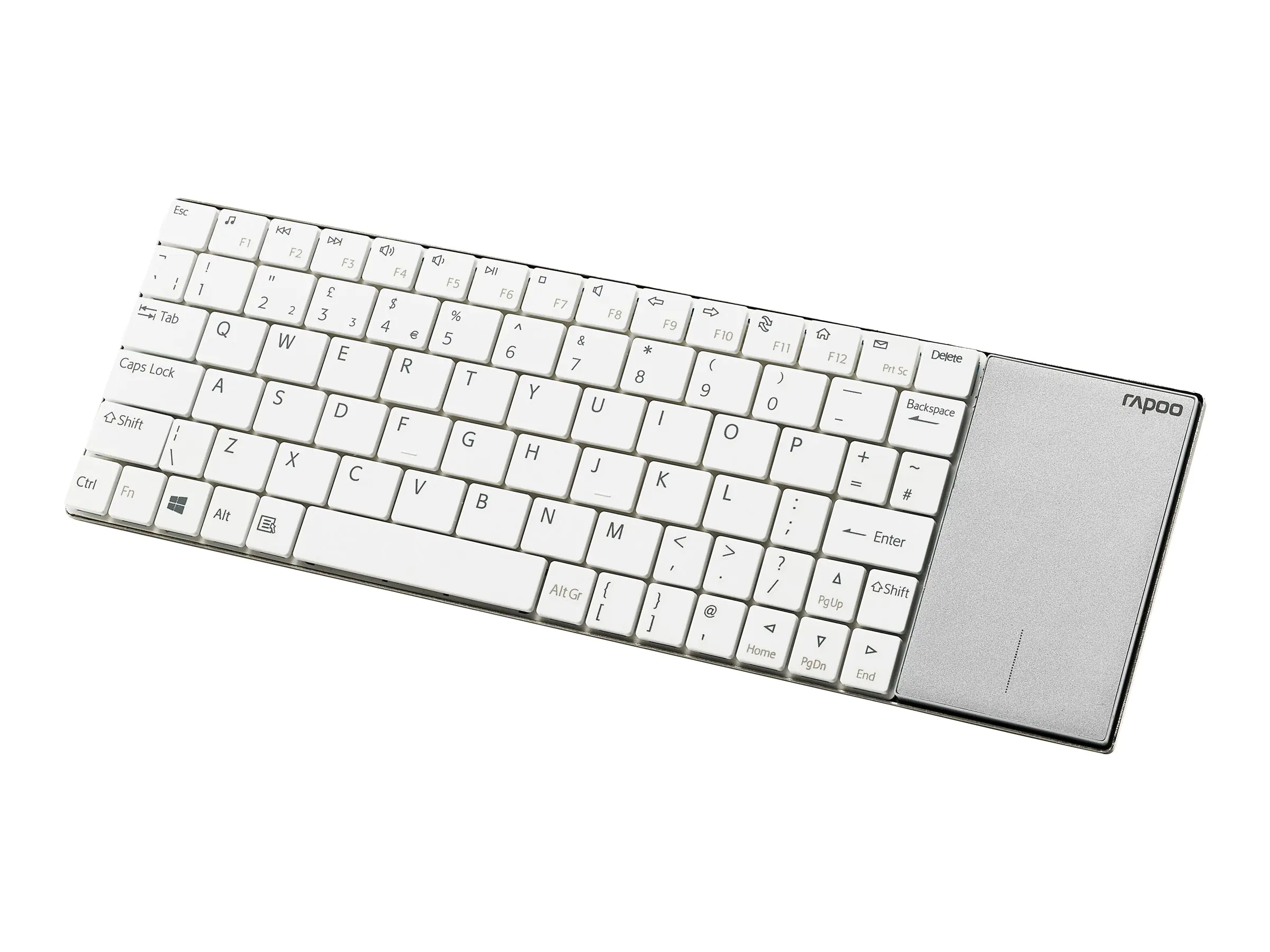 Rapoo E2710 - Tastatur - mit Touchpad - kabellos - 2.4 GHz - weiß