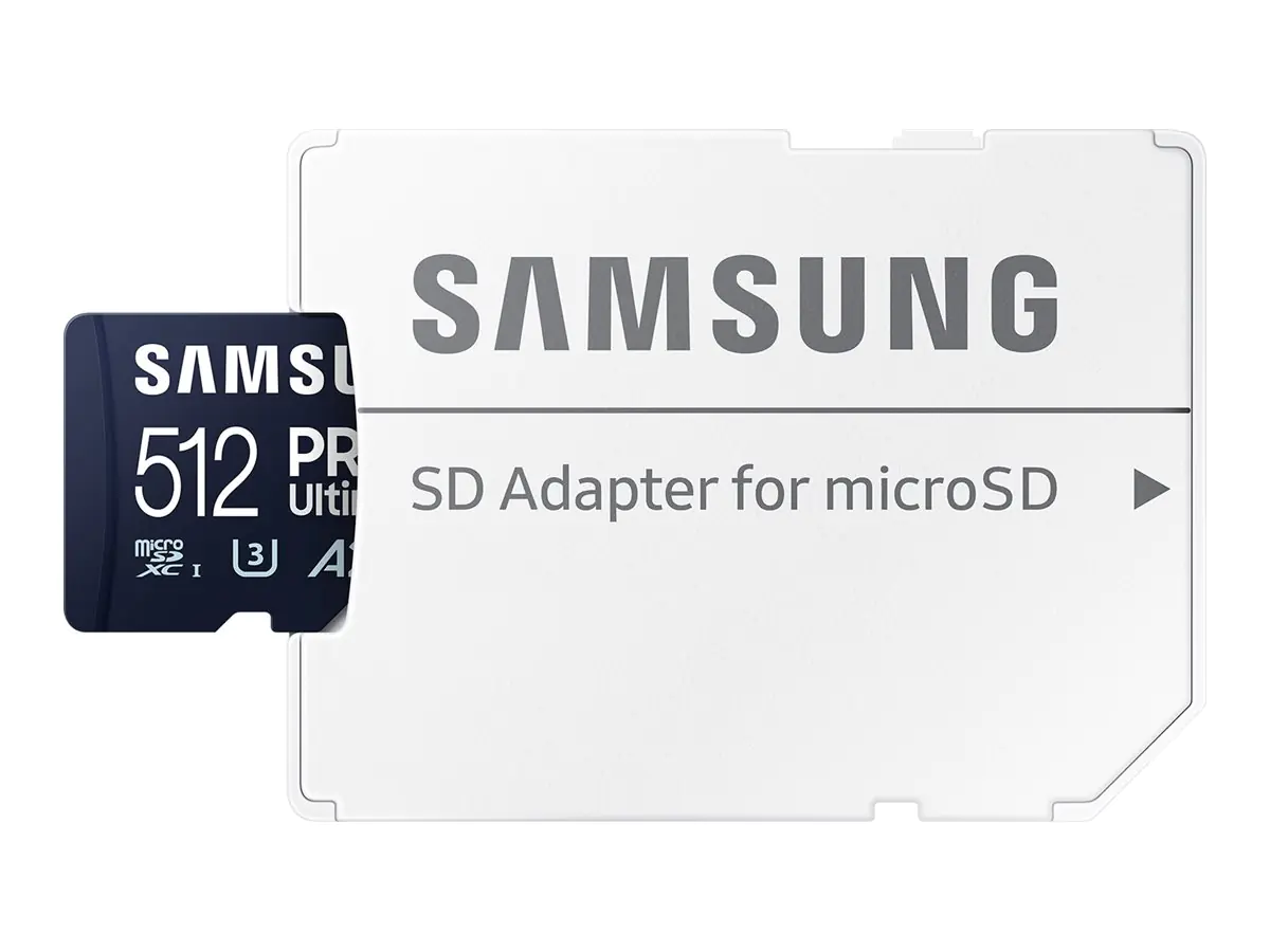 Samsung PRO Ultimate MB-MY512SA - Flash-Speicherkarte (SD-Adapter inbegriffen) - 512 GB - A2 / Video Class V30 / UHS-I U3 - microSDXC UHS-I - Blau Samsung PRO Ultimate MB-MY512SA - Flash-Speicherkarte (SD-Adapter inbegriffen) - 512 GB - A2 / Video Class V30 / UHS-I U3 - microSDXC UHS-I - Blau