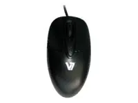 V7 M30P10-7E - Maus - optisch - 3 Tasten - kabelgebunden - USB - Schwarz, Silber