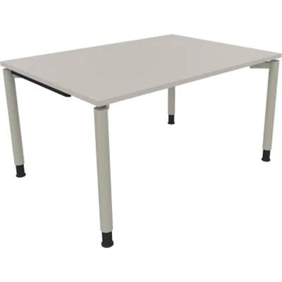 Schreibtisch Vierfuß Quadratrohr B1400xT1000xH680-820 si/Beton hell