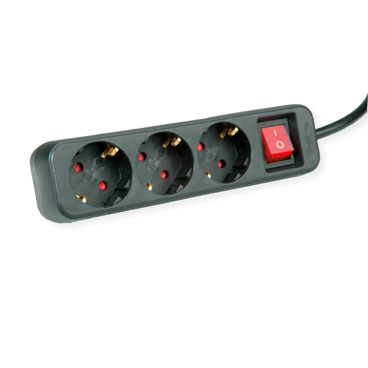 ROLINE Steckdosenleiste - Wechselstrom 250 V - 3600 Watt - Eingabe, Eingang CEE 7/4 - Ausgangsanschlüsse: 3 (3 x CEE 7/4) 19.07.1070