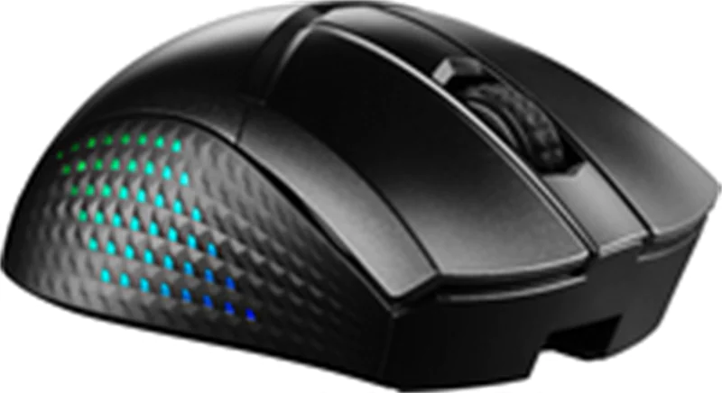 MSI Clutch GM51 - Maus - leicht - Für Rechtshänder - optisch - 6 Tasten - kabellos, kabelgebunden - 2.4 GHz, Bluetooth - kabelloser Empfänger (USB) S12-4300080-C54