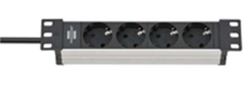 Brennenstuhl 1390007004, 2 m, 4 AC-Ausgänge, Indoor, IP20, Schwarz, Silber, 85 mm