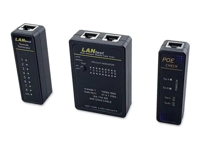 Equip Kabeltester Netzwerk f. RJ45/RJ11/RJ12/BNC Kabel sw