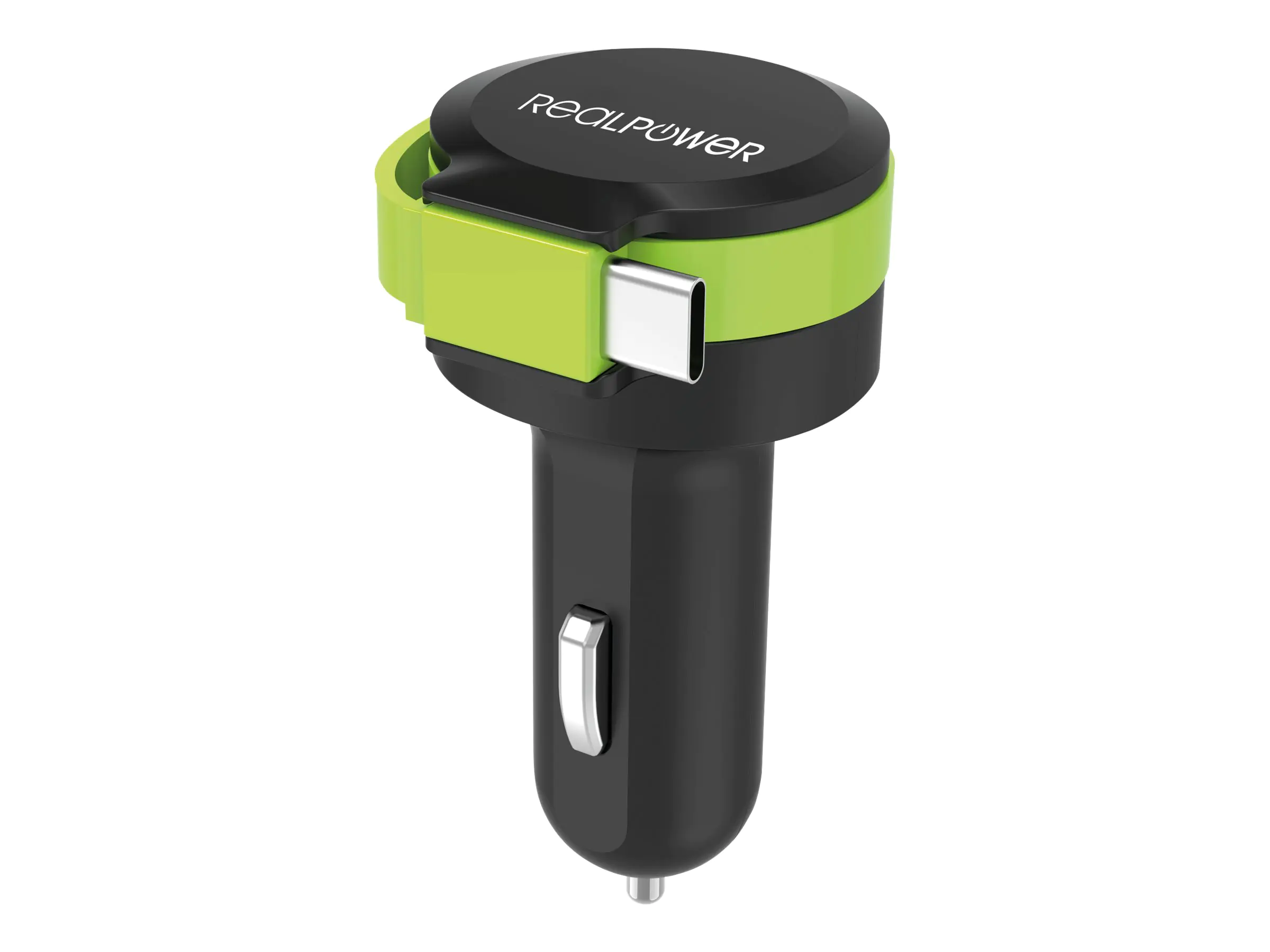 Realpower - Auto-Netzteil - 4.8 A - 2 Ausgabeanschlussstellen (USB, 24 pin USB-C)
