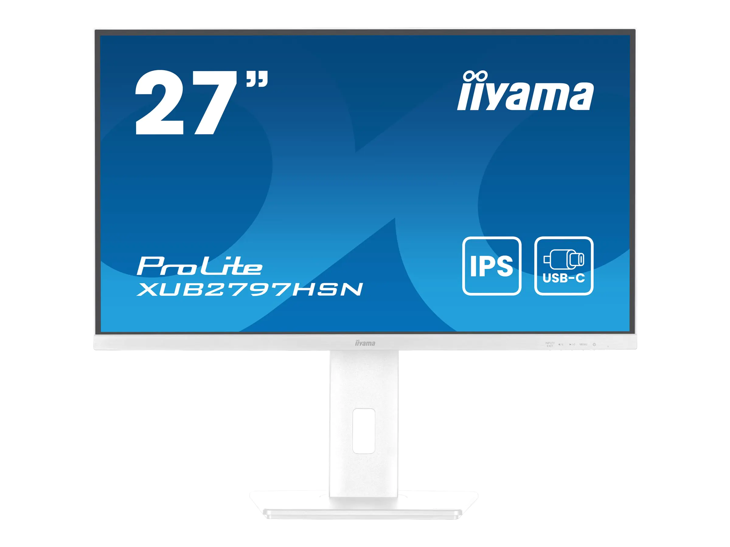 Iiyama ProLite XUB2797HSN-W2 - LED-Monitor - 68.5 cm (27") - 1920 x 1080 Full HD (1080p) @ 100 Hz - IPS - 300 cd/m² - 1000:1 - 1 ms - HDMI, DisplayPort, USB-C - Lautsprecher - weiß, Matte
