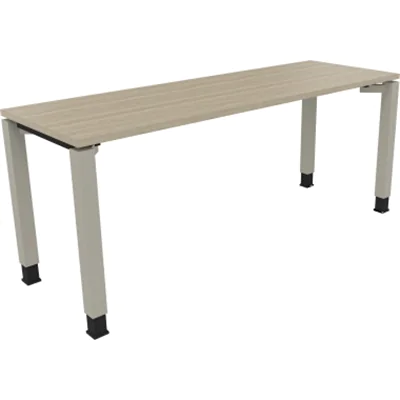 Schreibtisch Vierfuß Quadratrohr B1800xT800xH680-820 si/Eiche Natur Schreibtisch Vierfuß Quadratrohr B1800xT800xH680-820 si/Eiche Natur