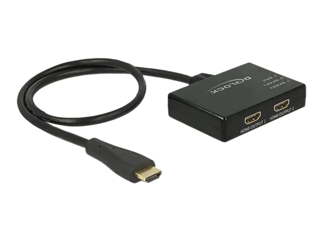 DeLock HDMI Splitter - Video-/Audio-Splitter - 2 x HDMI - Desktop DeLock HDMI Splitter - Video-/Audio-Splitter - 2 x HDMI - Desktop