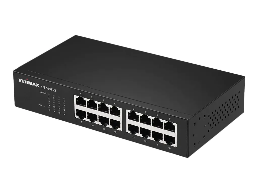Edimax GS-1016 V2 - Switch - 16 x 10/100/1000 - an Rack montierbar, Desktop, wandmontierbar