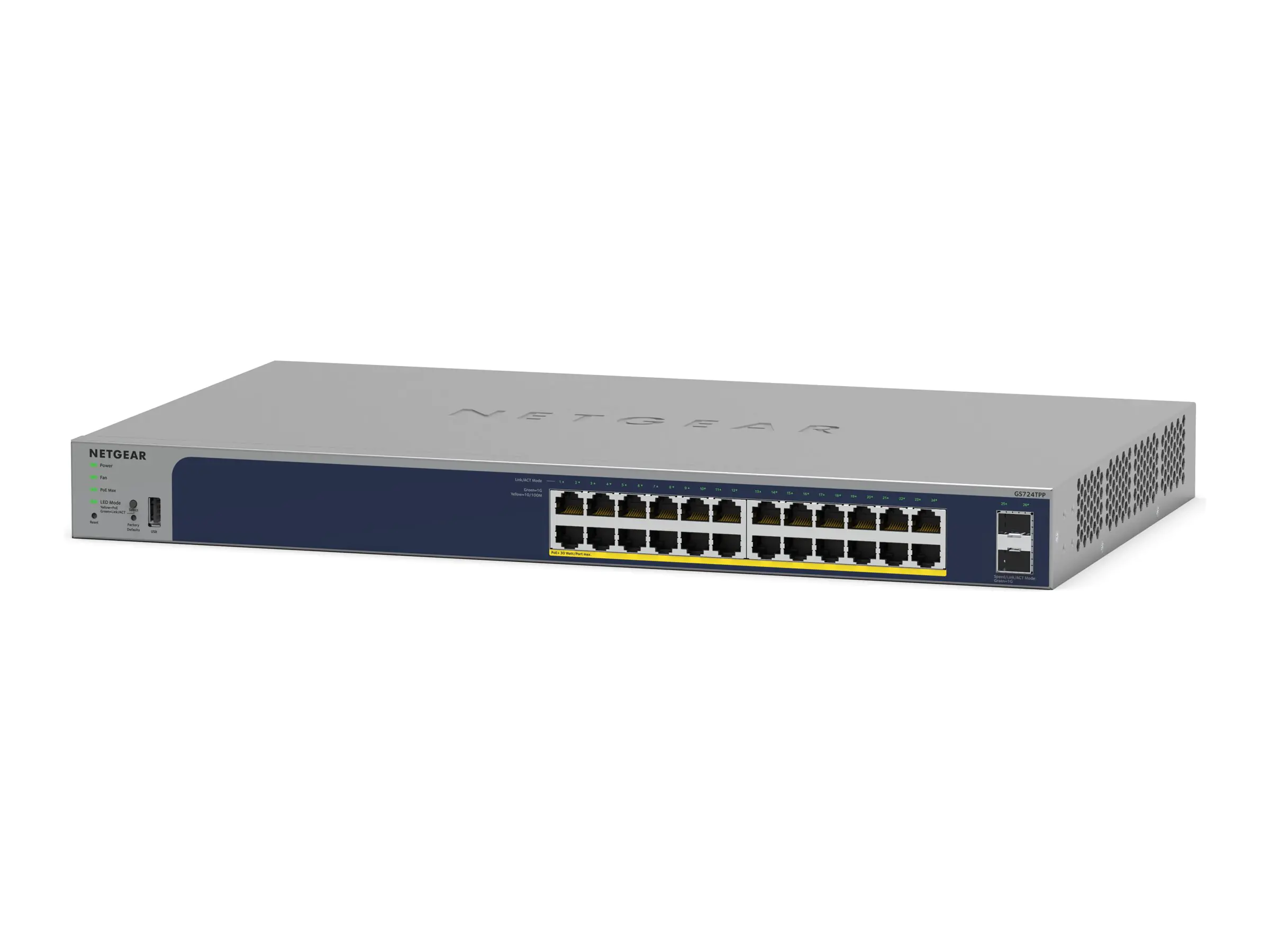 Netgear Smart GS728TPP - Switch - L3 Lite - Smart - 24 x 10/100/1000 (PoE+) Netgear Smart GS728TPP - Switch - L3 Lite - Smart - 24 x 10/100/1000 (PoE+)