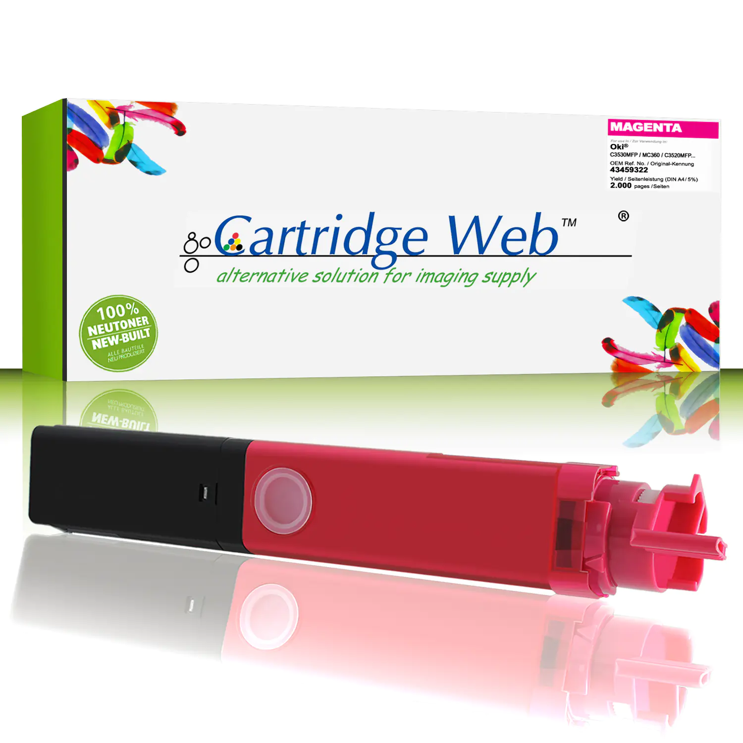 CartridgeWeb Toner kompatibel zu Oki 43459322 magenta 2.000 Seiten CartridgeWeb Toner kompatibel zu Oki 43459322 magenta 2.000 Seiten