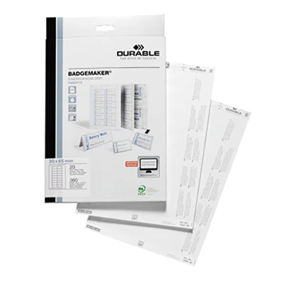 DURABLE Einsteckschild 142302 30x65mm weiß 360 St./Pack. DURABLE Einsteckschild 142302 30x65mm weiß 360 St./Pack.