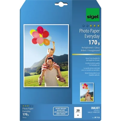 SIGEL Fotopapier Everyday-plus IP710 DIN A4 200g weiß 20 Bl./Pack. SIGEL Fotopapier Everyday-plus IP710 DIN A4 200g weiß 20 Bl./Pack.