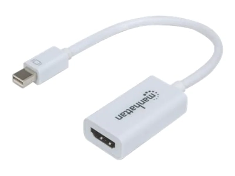 Manhattan Passiver Mini-DisplayPort auf HDMI-Adapter, Mini DisplayPort-Stecker auf HDMI-Buchse, passiv, Blister-Verpackung — ideal for Mac-Computer - Videoadapter - Mini DisplayPort männlich zu HDMI weiblich - 17 cm - abgeschirmt - weiß - geformt, 10