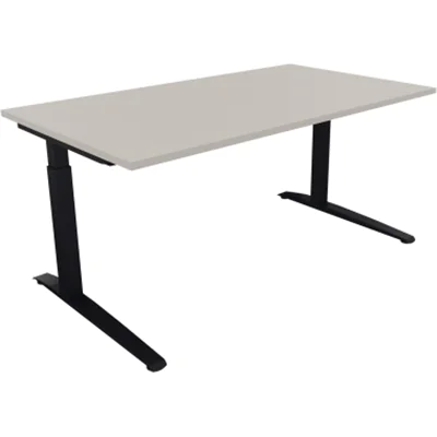 Schreibtisch Kufe Einzels. Quadrat B1600xT900xH650-850 an/Lichtgrau Schreibtisch Kufe Einzels. Quadrat B1600xT900xH650-850 an/Lichtgrau