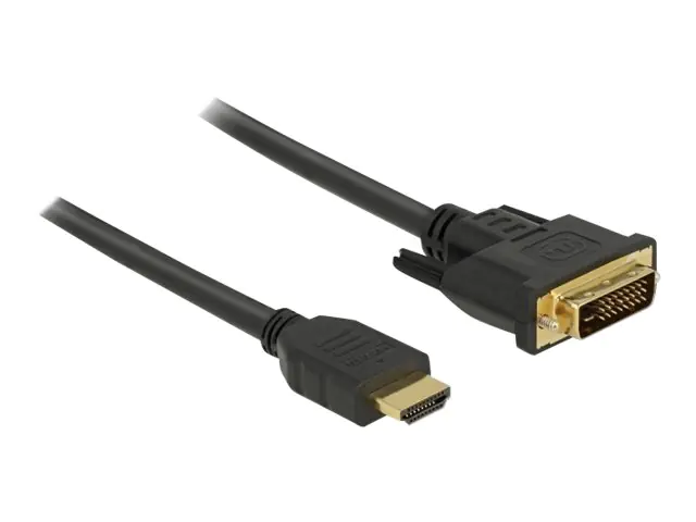 Delock - Adapterkabel - DVI-D männlich zu HDMI männlich - 2 m - Dreifachisolierung - Schwarz - Daumenschrauben Delock - Adapterkabel - DVI-D männlich zu HDMI männlich - 2 m - Dreifachisolierung - Schwarz - Daumenschrauben