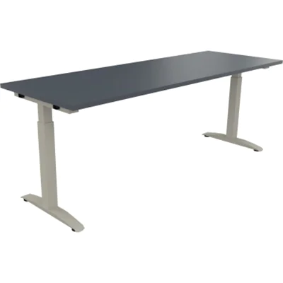 Schreibtisch Kufe Einzels. Quadrat B2000xT700xH650-850 si/Lavagrau Schreibtisch Kufe Einzels. Quadrat B2000xT700xH650-850 si/Lavagrau