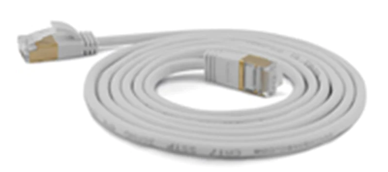 WANTEC Extra dünnes CAT7 SSTP Patchkabel, 2 m, Cat7, S/FTP (S-STP), RJ-45, RJ-45, Grau 7189