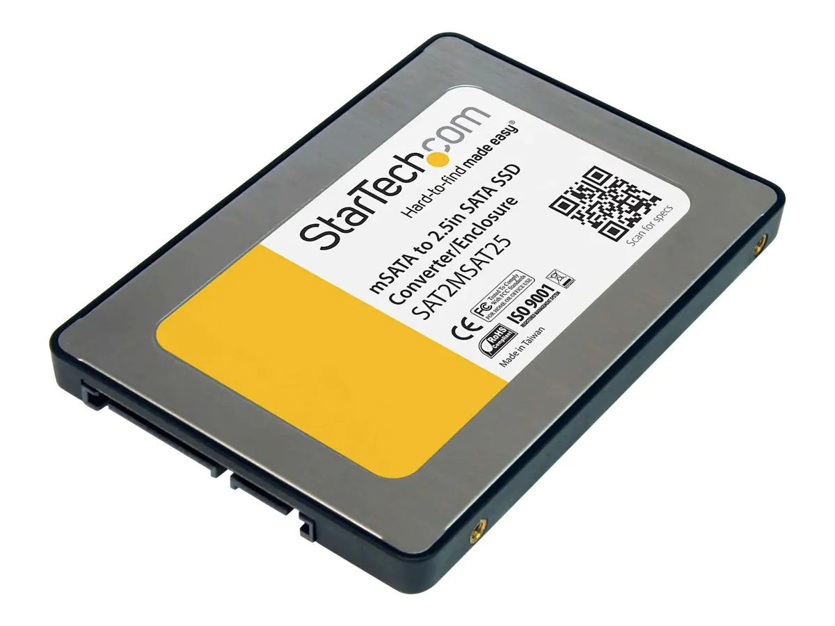 StarTech 2,5 SATA auf Mini SATA Adapter - externes mSATA SSD Festplattengehäuse - Speichergehäuse - 2.5" (6.4 cm) - 1 Sender/Kanal - SATA - Silber - für P/N: BRACKET125PT, BRACKET125PTP, BRACKET425F, SATERASER4, SATSASDUPE11, SU2DUPERA11