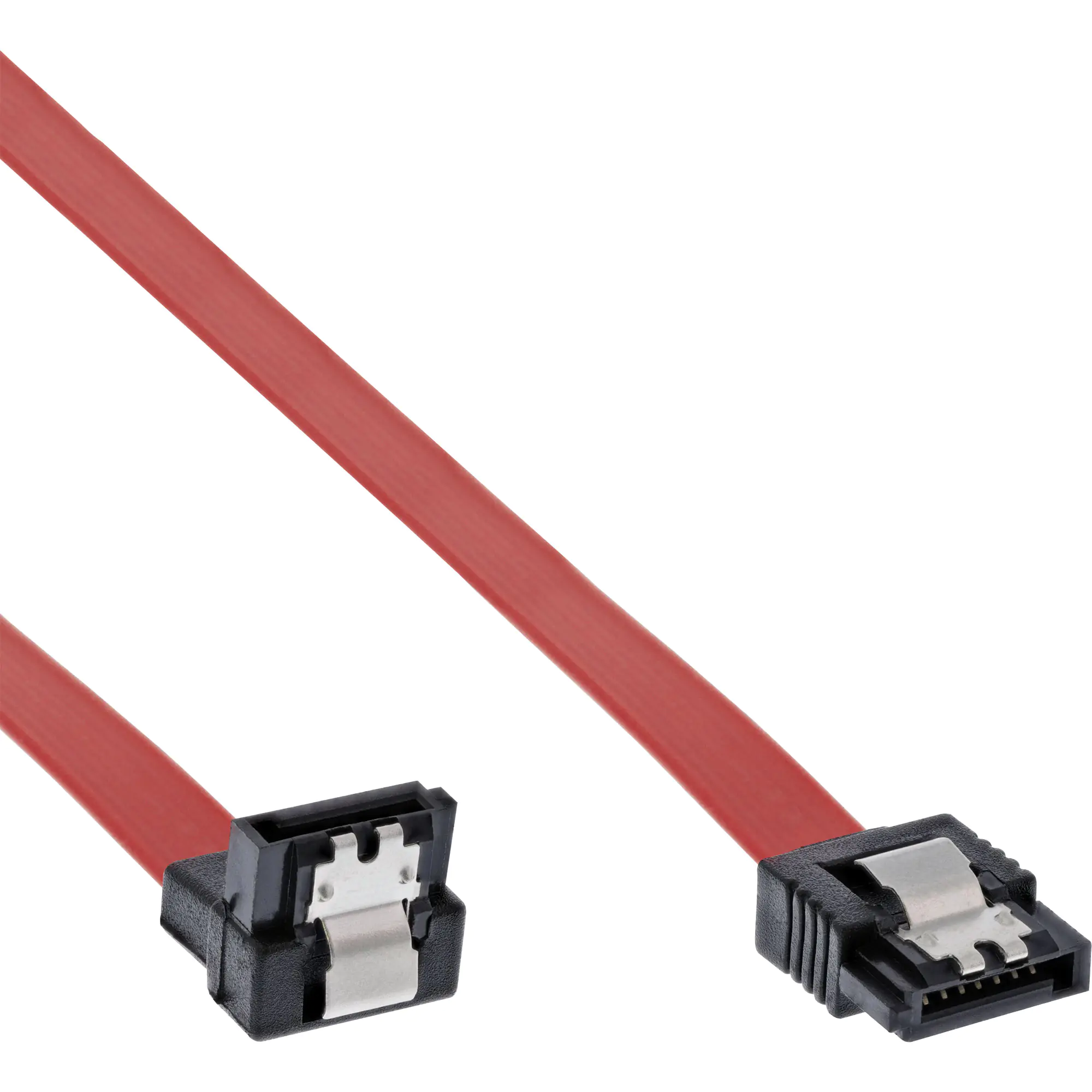 InLine SATA Anschlusskabel abgewinkelt - mit Sicherheitslasche - 0,7m 27707V