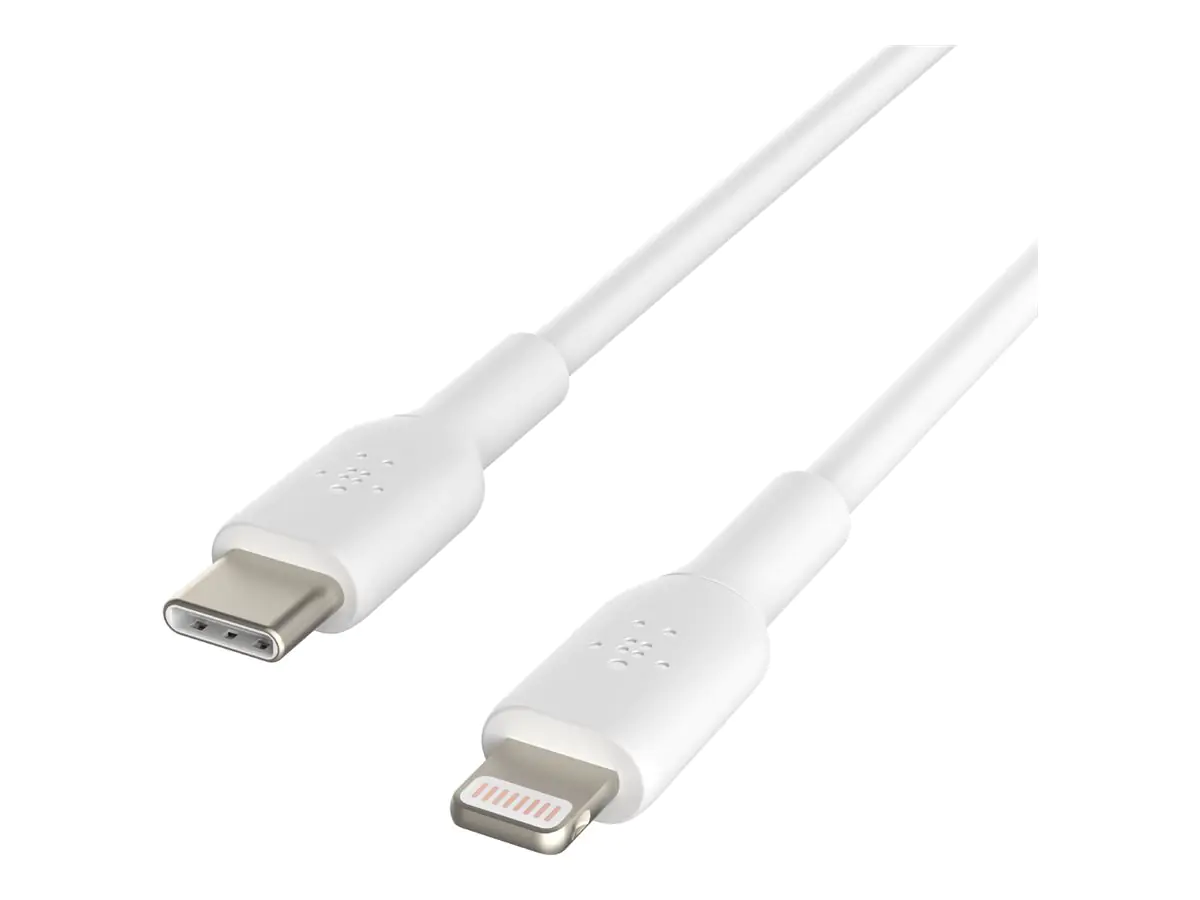 Belkin BoostCharge - Lightning-Kabel - USB-C männlich zu Lightning männlich - 1 m - weiß - USB Power Delivery (18W) CAA003BT1MWH