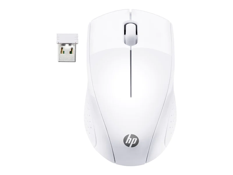 HP 220 - Maus - 3 Tasten - kabellos - 2.4 GHz - kabelloser Empfänger (USB) - Schneeweiß - CTO - für HP 27; ENVY Laptop 13, 17; Laptop 14, 15; Pavilion Laptop 14, 15; Pavilion x360 Laptop