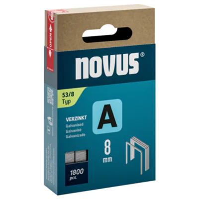 NOVUS Heftklammer A 53/8 Handheftgeräte, Elektroheftgeräte, Akkuheftgeräte, Drucklufttacker Stahldraht, verzinkt 1.800 St./Pack.