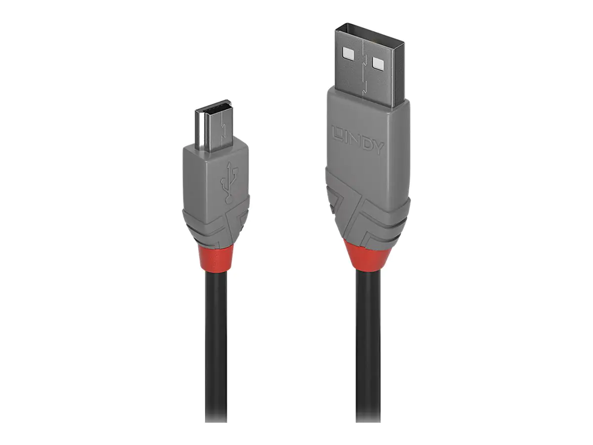 Lindy Anthra Line - USB-Kabel - USB (M) zu Mini-USB, Typ B (M) - USB 2.0 - 20 cm - rund - Schwarz Lindy Anthra Line - USB-Kabel - USB (M) zu Mini-USB, Typ B (M) - USB 2.0 - 20 cm - rund - Schwarz