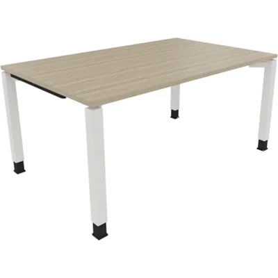 Schreibtisch Vierfuß Quadratrohr B1600xT1000xH680-820 ws/Eiche Natur Schreibtisch Vierfuß Quadratrohr B1600xT1000xH680-820 ws/Eiche Natur