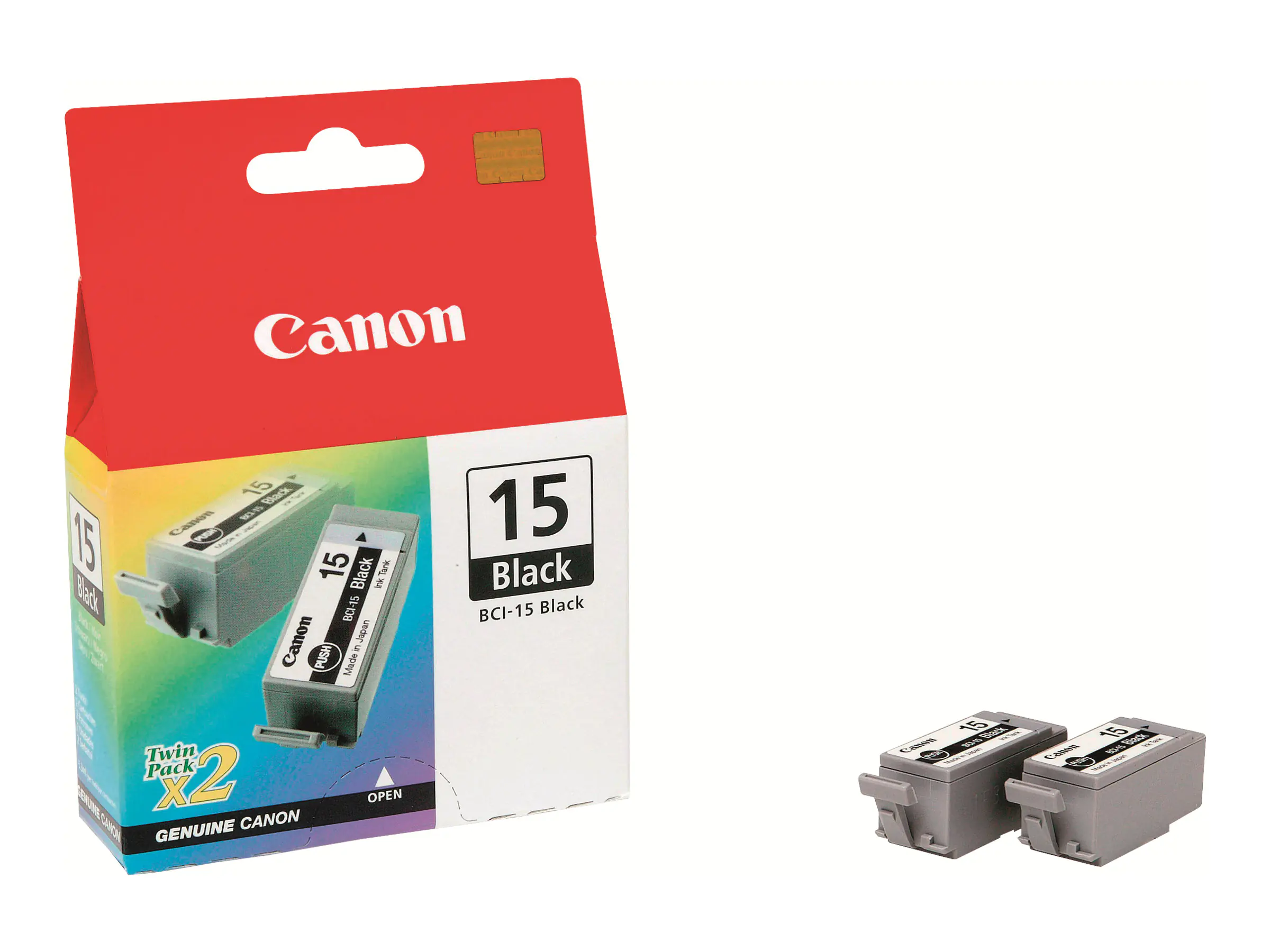 Canon BCI-15BK - 2er-Pack - Schwarz - Original - Tintenbehälter - für i70, 80; PIXMA iP90, iP90v Canon BCI-15BK - 2er-Pack - Schwarz - Original - Tintenbehälter - für i70, 80; PIXMA iP90, iP90v