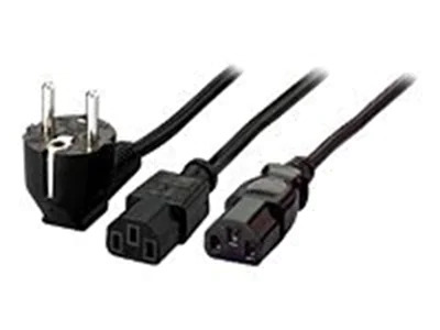 Equip - Stromkabel - CEE 7/7 (M) zu IEC 60320 C13 - 1.8 m - 90° Stecker - Schwarz