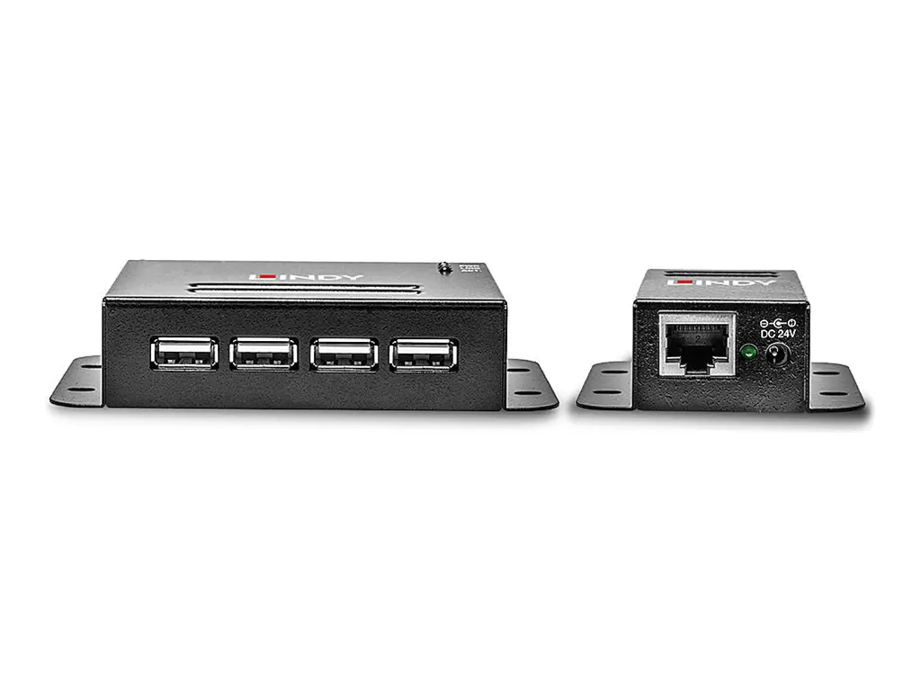 Lindy USB 2.0 4 Port CAT.5/6 Extender With Power Over CAT.5/6 - USB-Erweiterung - USB 2.0 - über CAT 5/6 - 4 Anschlüsse - bis zu 50 m