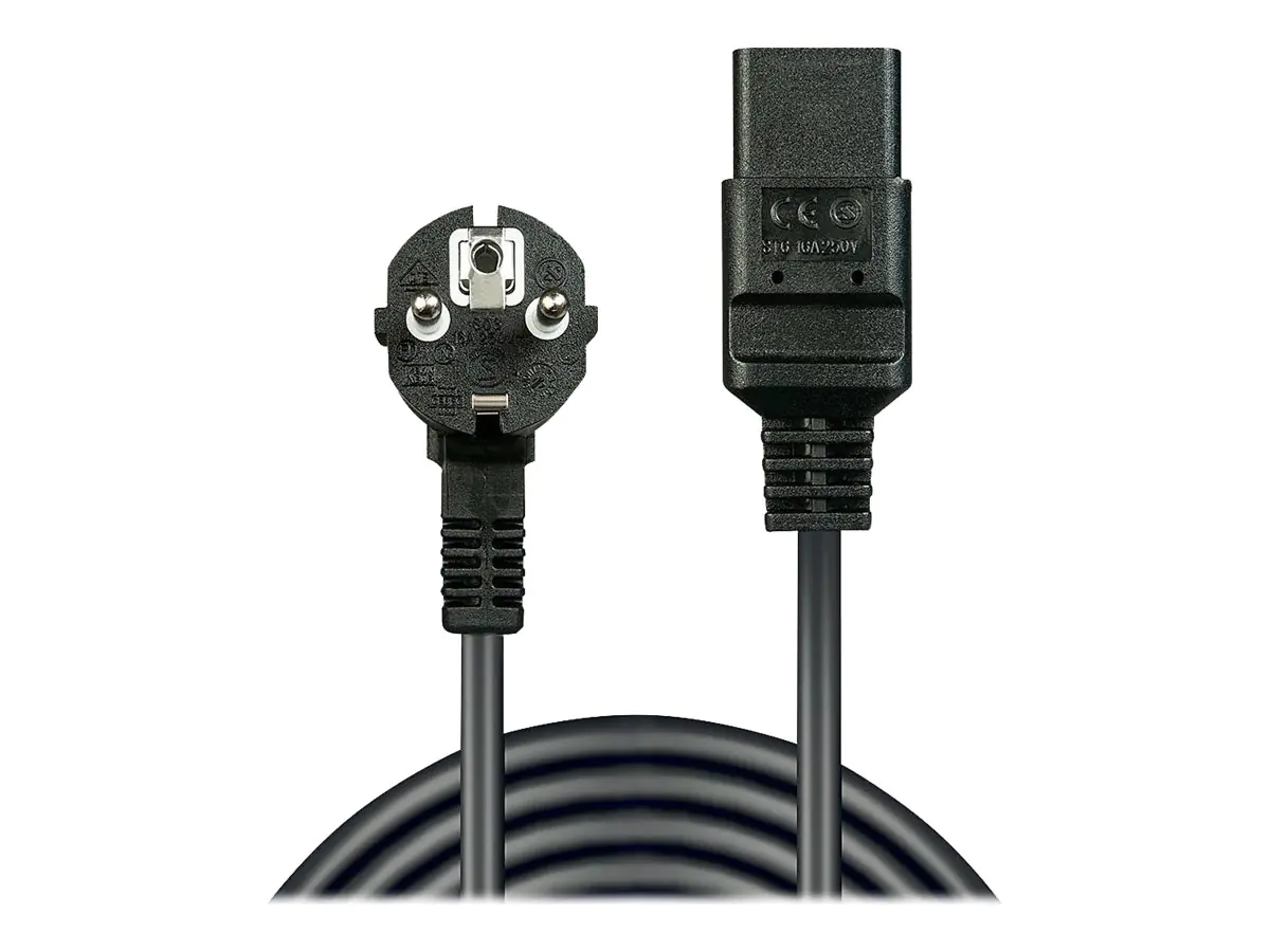Lindy - Stromkabel - CEI 23-16/VII / CEE 7/3 (S) zu IEC 60320 C19 - 16 A - 2 m - geformt - Schwarz