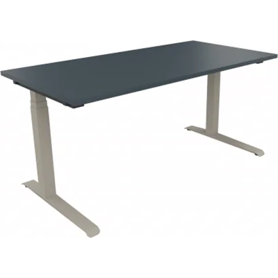 Schreibtisch Kufe Einzels. Quadrat B1600xT800xH650-850 si/Lavagrau Schreibtisch Kufe Einzels. Quadrat B1600xT800xH650-850 si/Lavagrau