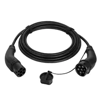 Harting - Stromkabel - IEC 62196 Type 2 männlich zu IEC 62196 Type 2 weiblich Schutzkappe - 5 m - Schwarz - einphasig, Strom 7,4 kW, mode 3