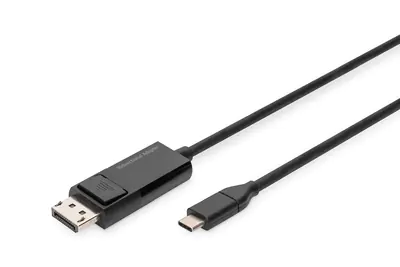 Digitus - Adapterkabel - 24 pin USB-C (M) zu DisplayPort (M) - DisplayPort 1.4 - 2 m - bi-direktional, unterstützt 8K 30 Hz (7680 x 4320), Support von 4K 144 Hz, 2K Unterstützung, geformt - Schwarz Digitus - Adapterkabel - 24 pin USB-C (M) zu DisplayPort (M) - DisplayPort 1.4 - 2 m - bi-direktional, unterstützt 8K 30 Hz (7680 x 4320), Support von 4K 144 Hz, 2K Unterstützung, geformt - Schwarz