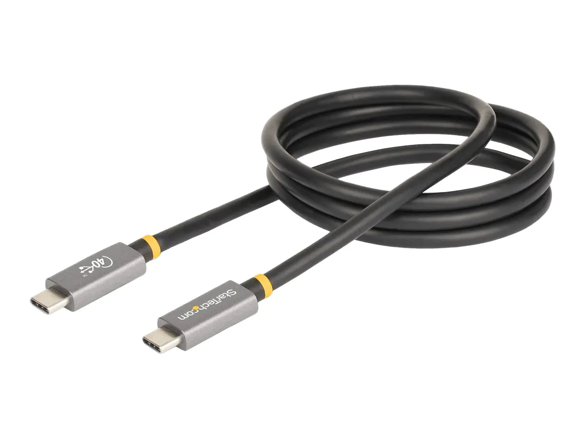 StarTech 3ft (1m) USB4 Cable, USB-IF Certified USB-C Cable, 40 Gbps, USB Type-C Data Transfer Cable, 100W Power Delivery, 8K 60Hz, Compatible w/Thunderbolt 4/3/USB 3.2 - USB C to C cable (CC1M-40G-USB-CABLE) - USB-Kabel - 24 pin USB-C (M) zu 24 pin USB-C