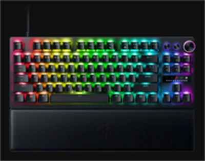 Razer Huntsman V3 Pro - Tastatur - TKL - mit LED array indicator - Hintergrundbeleuchtung - USB-C - QWERTZ - Deutsch - Tastenschalter: Razer Analog Optical Switches (Gen-2) - Schwarz