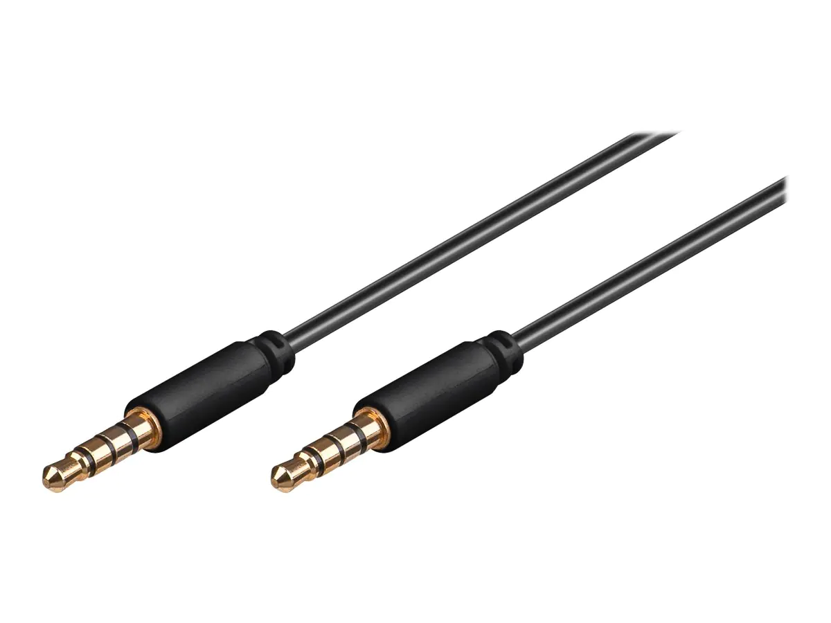 goobay - Audiokabel - Stereo Mini-Klinkenstecker (M) bis Stereo Mini-Klinkenstecker (M) - 3 m - abgeschirmt - Schwarz - rund
