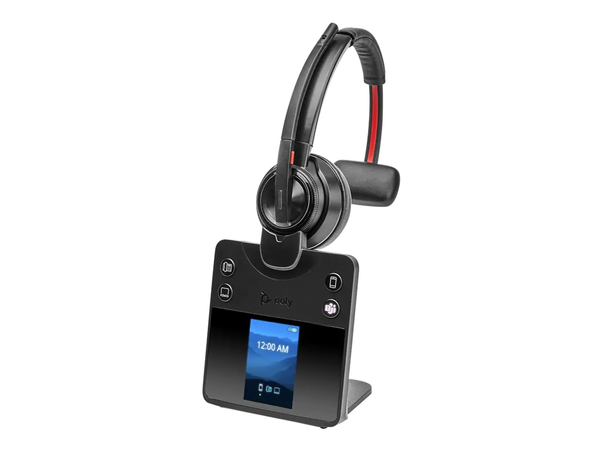 Poly Savi 8410 Office - Headset-System - On-Ear - DECT / Bluetooth - kabellos - Zertifiziert für Microsoft Teams