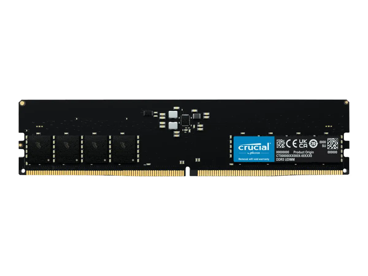 Crucial - DDR5 - Modul - 16 GB - DIMM 288-PIN - 5600 MHz / PC5-44800 - CL46 - 1.1 V - ungepuffert - on-die ECC Crucial - DDR5 - Modul - 16 GB - DIMM 288-PIN - 5600 MHz / PC5-44800 - CL46 - 1.1 V - ungepuffert - on-die ECC