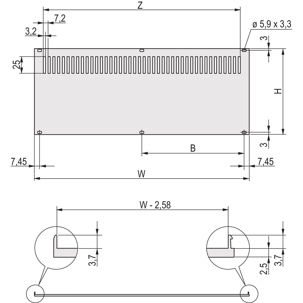 Schroff REAR PANEL 3U 28HP EMC VENTED - Rack-Zubehör Schroff REAR PANEL 3U 28HP EMC VENTED - Rack-Zubehör